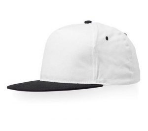 Бейсболка "SnapBack" 5-панельная, белый/черный