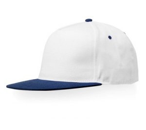 Бейсболка "SnapBack" 5-панельная, белый/темно-синий