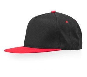 Бейсболка "SnapBack" 5-панельная, черный/красный