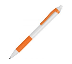 Ручка пластиковая шариковая «Centric» с грипом, белый/оранжевый