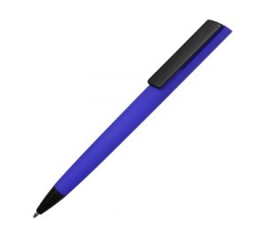 Ручка пластиковая soft-touch шариковая «Taper», синий/черный