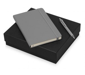 Подарочный набор Moleskine Hemingway с блокнотом А5 и ручкой, серый