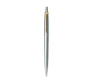 Авторучка шариковая Parker, модель Jotter, серебристая с золотом 