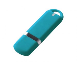 USB-флешка на 64 ГБ с покрытием soft-touch, голубой