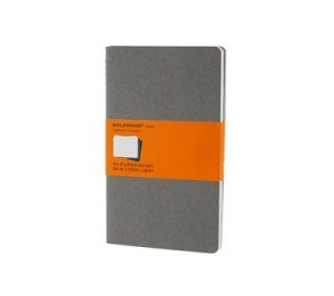 Записная книжка Moleskine Cahier (в линейку, 3 шт.), Large (13х21см), серый