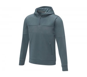 Мужской свитер анорак Sayan на молнии на половину длины с капюшоном, steel grey
