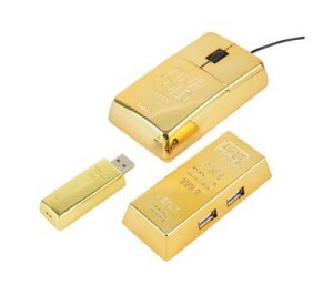 Набор компьютерных аксессуаров «Золотая долина»: оптическая мышка, USB Hub на 4 порта, флеш-карта USB 2.0 на 4 Gb, переходник