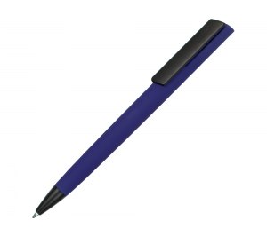 Ручка пластиковая soft-touch шариковая Taper, темно-синий/черный