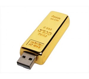 USB-флешка на 128 Гб в виде слитка золота, золотой