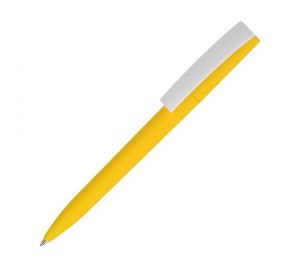 Ручка пластиковая soft-touch шариковая Zorro, желтый/белый