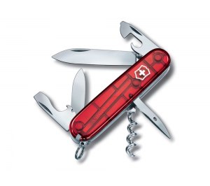 Нож перочинный VICTORINOX Spartan, 91 мм, 12 функций, полупрозрачный красный