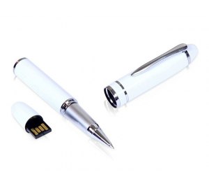 USB-флешка на 64 ГБ в виде ручки с мини чипом, белый