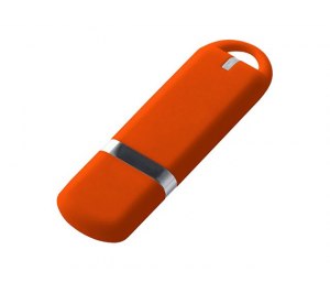 USB-флешка на 128 ГБ 3.0 USB, с покрытием soft-touch, оранжевый