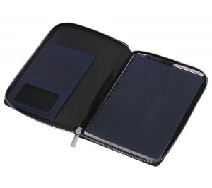 Бизнес-блокнот на молнии А5 Fabrizio с RFID защитой и ручкой, синий