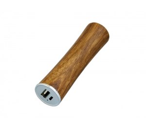 PB_wood2 Универсальное зарядное устройство power bank круглой формы. 2200MAH. Красный