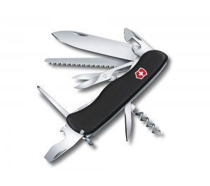 Нож перочинный VICTORINOX Outrider, 111 мм, 14 функций, с фиксатором лезвия, чёрный