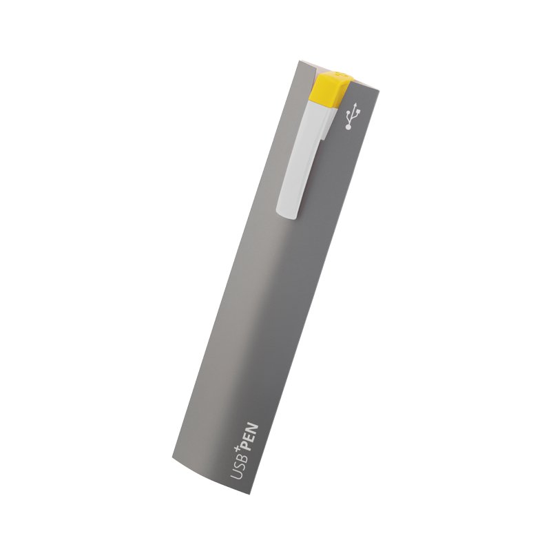 Ручка с флеш-картой USB 8GB «TURNUS M», белый/желтый
