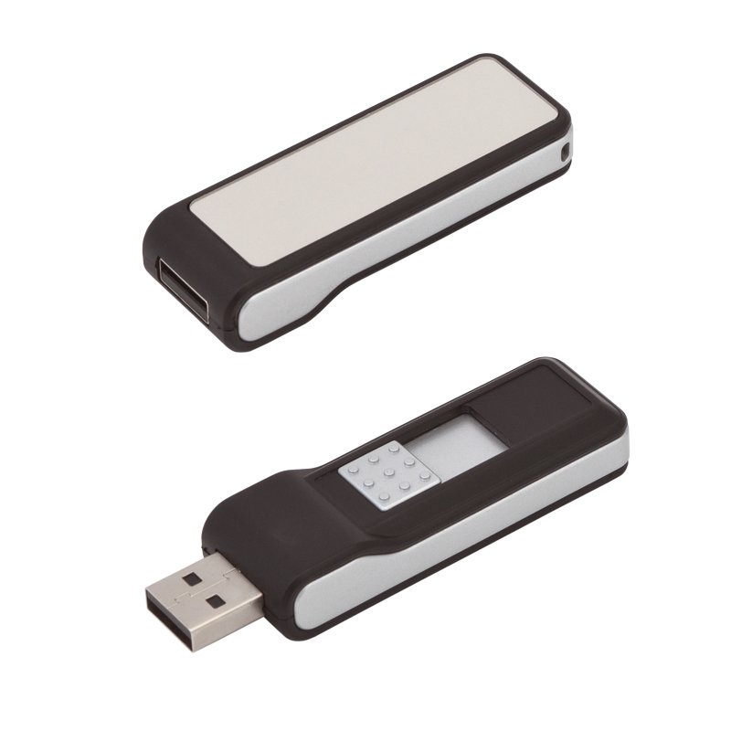 Флеш-карта USB 8GB зеркальная со светящимся логотипом "Зажигай"
