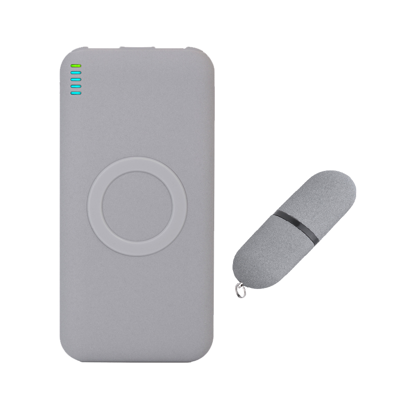 Набор "Камень" на 2 предмета, 8000 mAh /16Gb, с покрытием soft grip