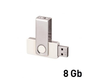 Флеш-карта TWISTA MS, 8Гб, белый, серебристый