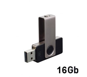 Флеш-карта TWISTA soft touch MG, 16Гб, черный, прорезиненная поверхность