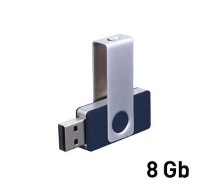 Флеш-карта TWISTA soft grip MS, 8Гб. Темно-синий, серебристый