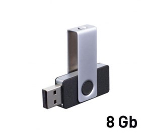 Флеш-карта TWISTA soft grip MS, 8Гб. Черный, серебристый