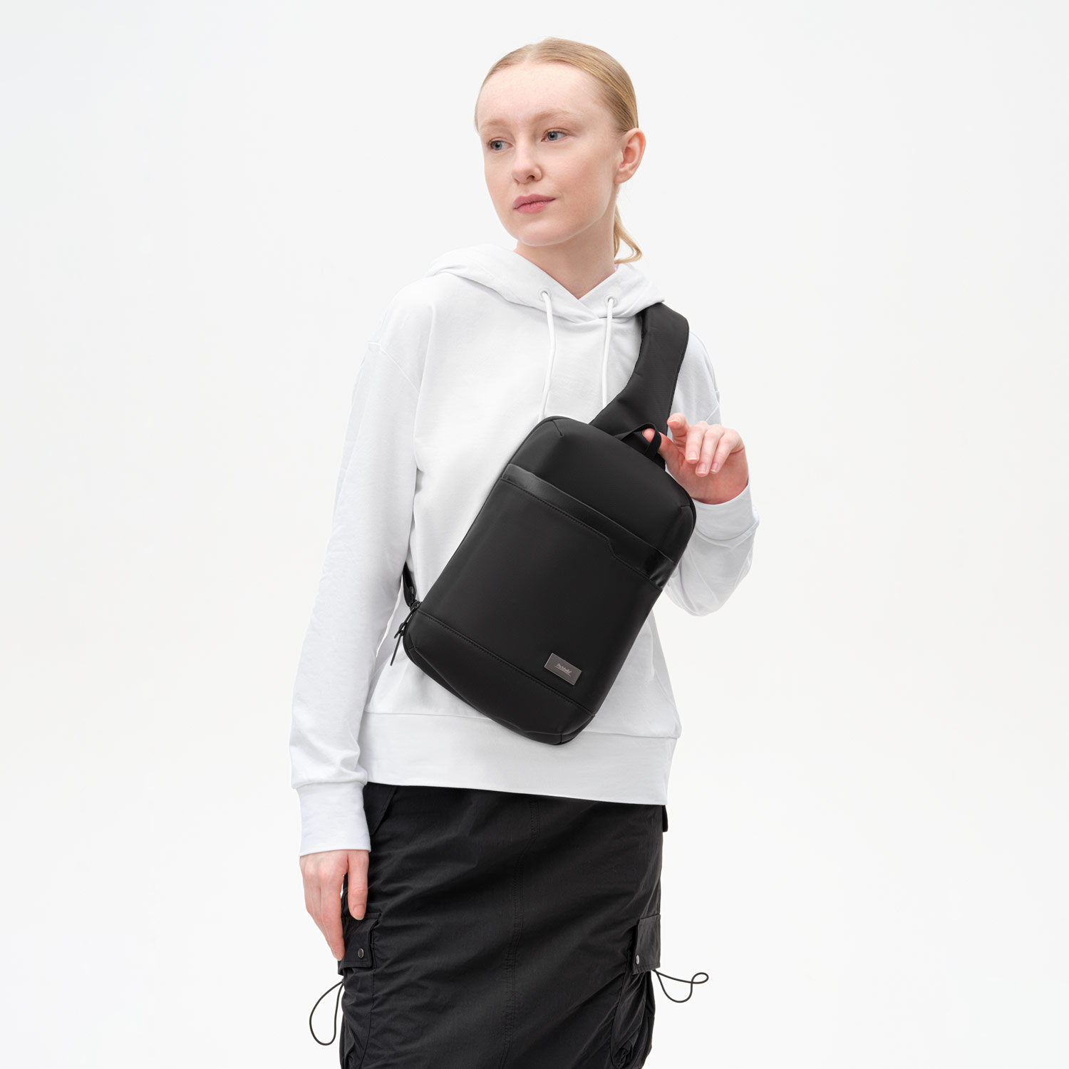 Рюкзак cross body, Sigma, черный/серый