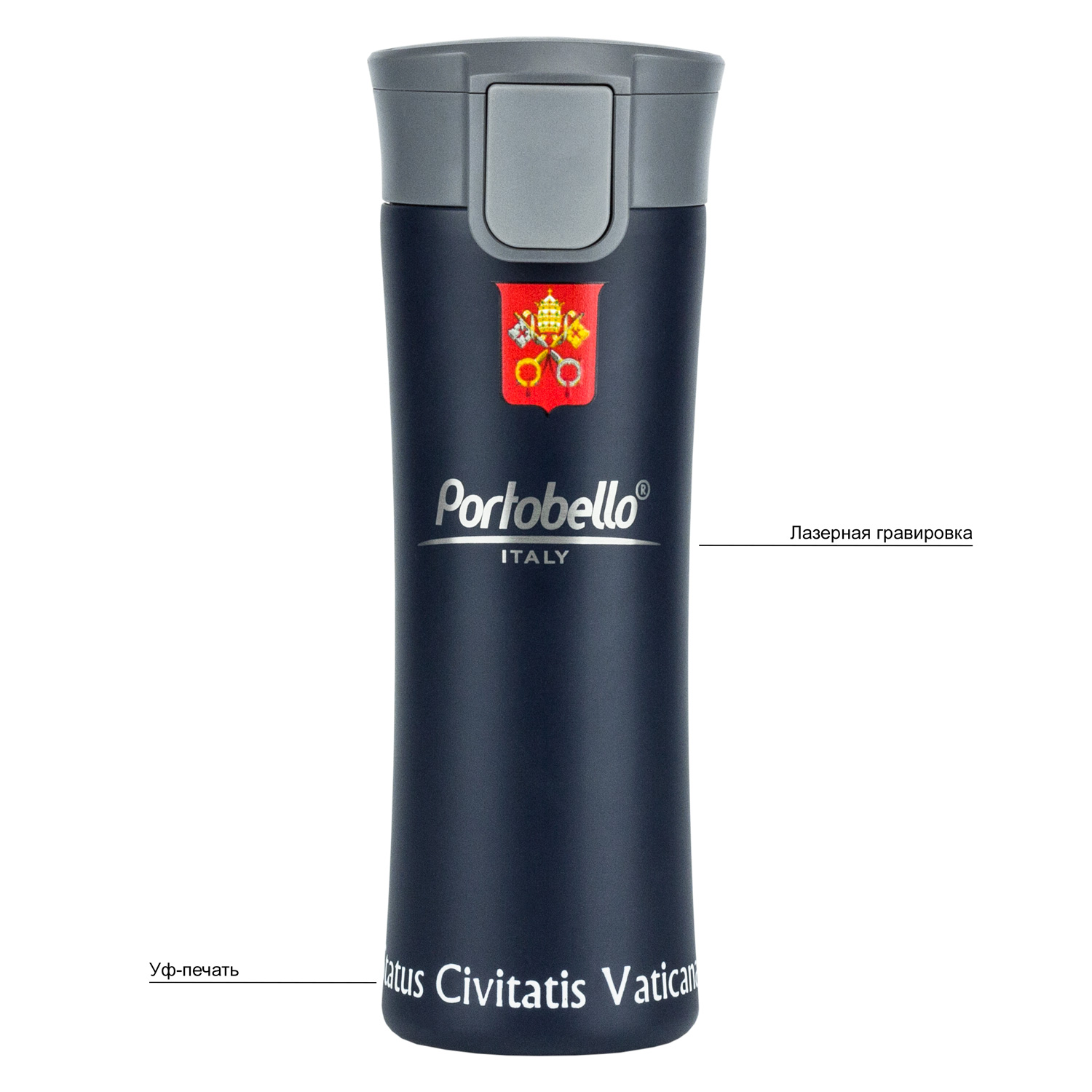 Термокружка вакуумная герметичная, Baleo, 450 ml, матовое покрытие, синяя
