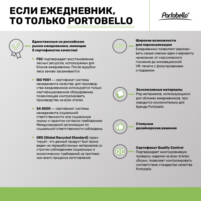 Ежедневник Portobello Trend, Spark, недатированный, серый (без упаковки, без стикера)
