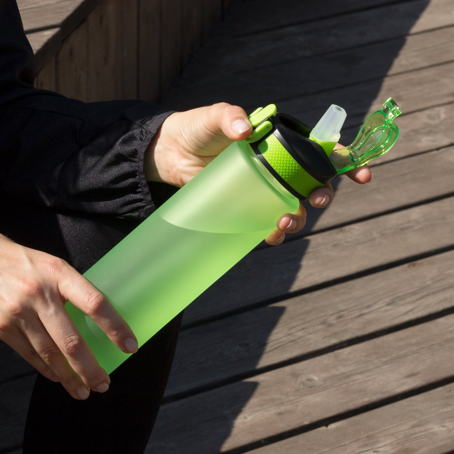 Спортивная бутылка для воды, Flip, 700 ml, зеленая