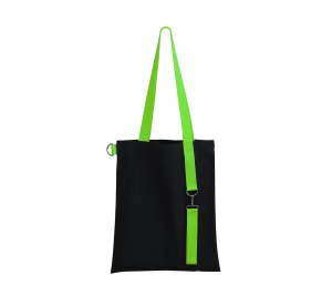 Шоппер Superbag black с ремувкой 4sb (чёрный с салатовым)