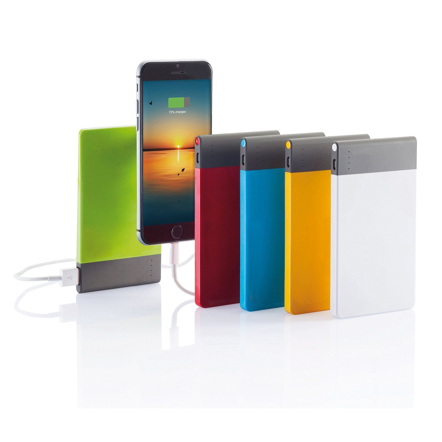 Тонкое зарядное устройство, 4600 mAh, зеленый, серый