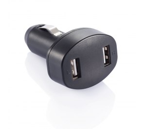 Зарядное устройство для автомобиля с 2 USB-портами, черный