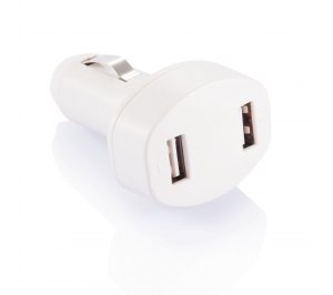 Зарядное устройство для автомобиля с 2 USB-портами, белый