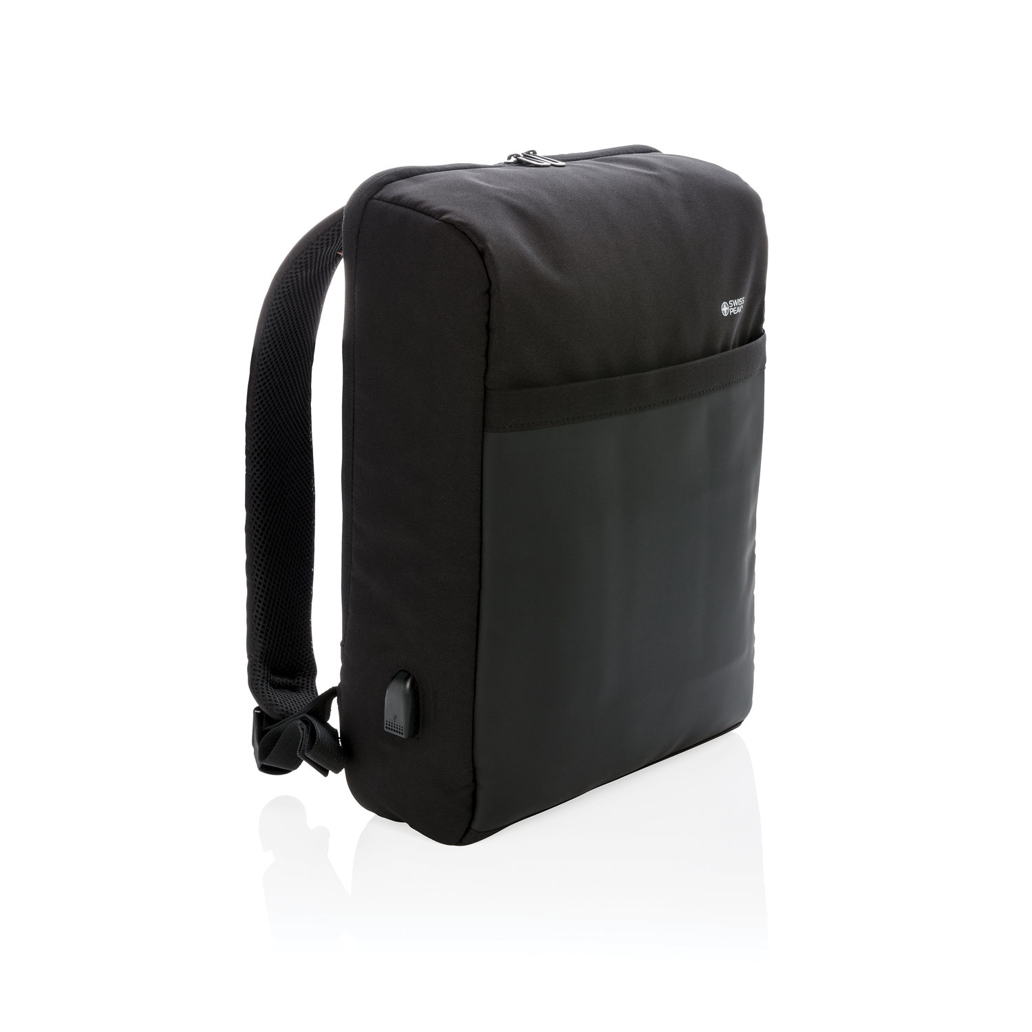 Антикражный рюкзак Swiss Peak 15" с RFID защитой и разъемом USB, черный