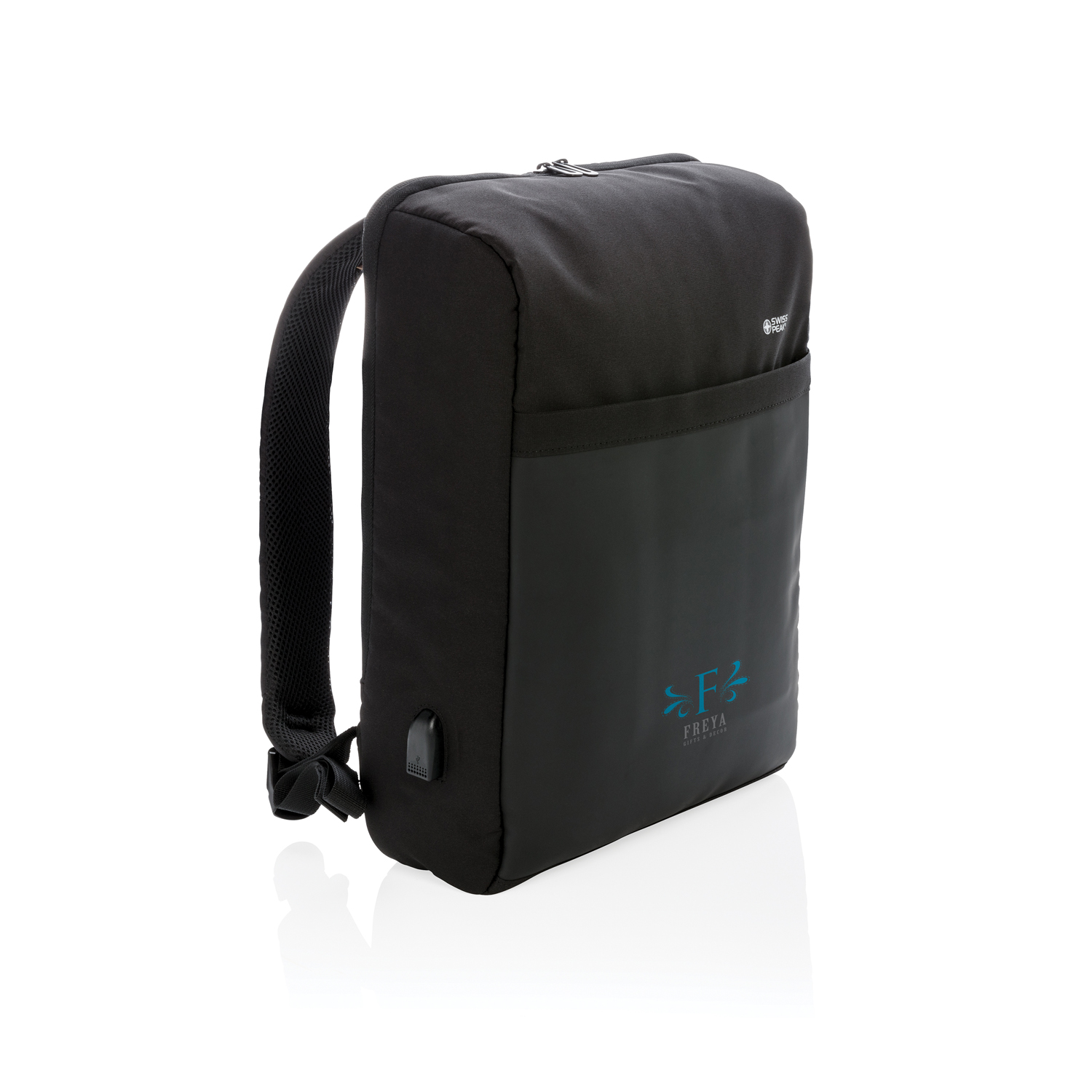 Антикражный рюкзак Swiss Peak 15" с RFID защитой и разъемом USB, черный